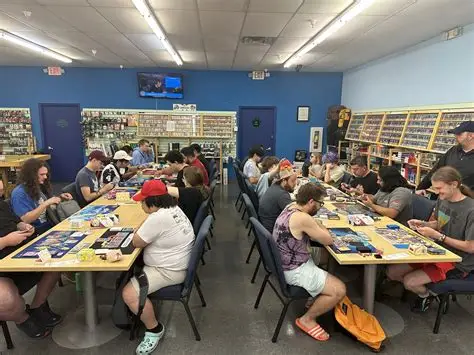 Players filling the tournament tables at Geek World, Tyler, TX
