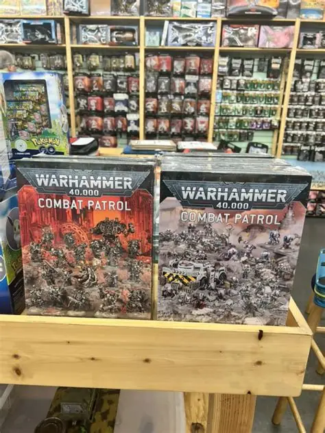Warhammer 40,000 Combat Patrol boxes on display at Geek World, Tyler, TX