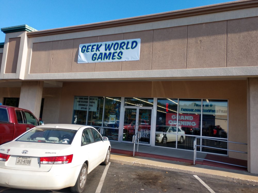 Geek World Games storefront in the Green Acres shopping center on Troup Highway, Tyler, TX
